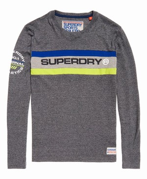 Superdry Trophy Hosszú Ujjú Férfi Pólók Fekete | LRMBH8695